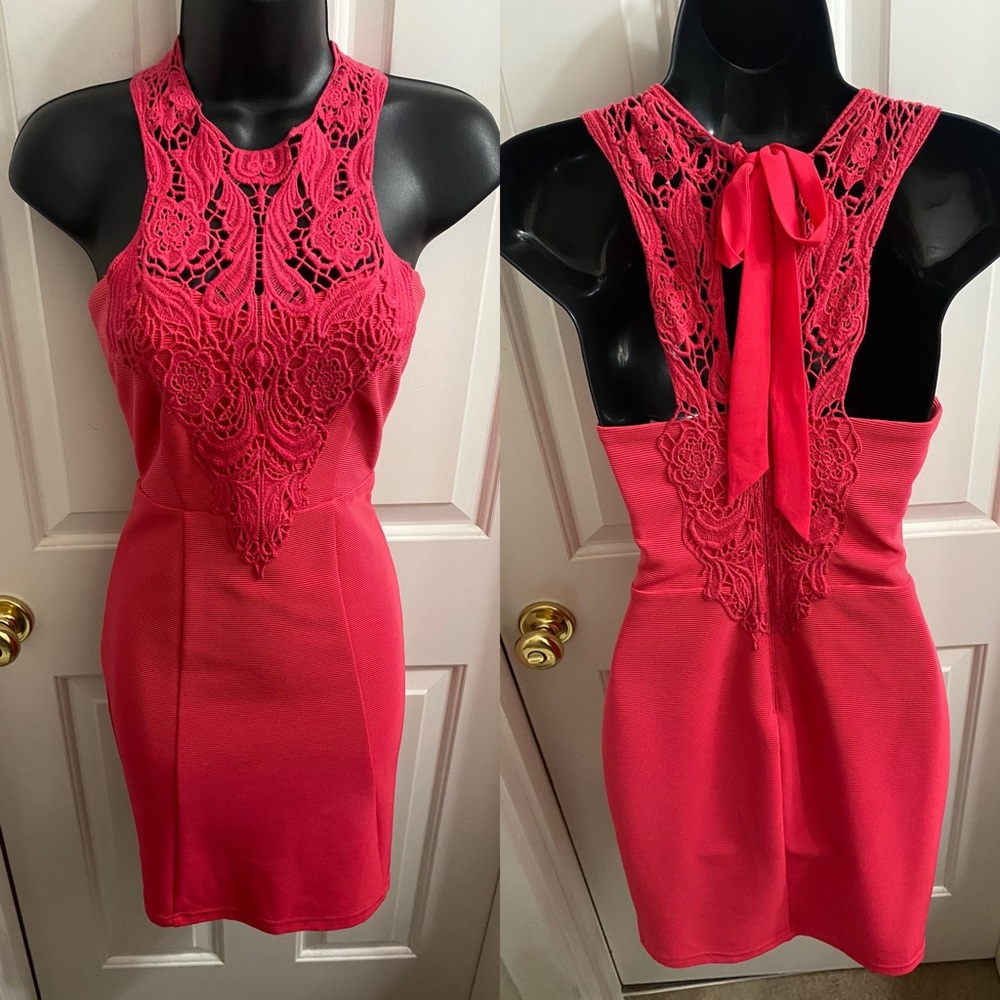 Pink lace dress